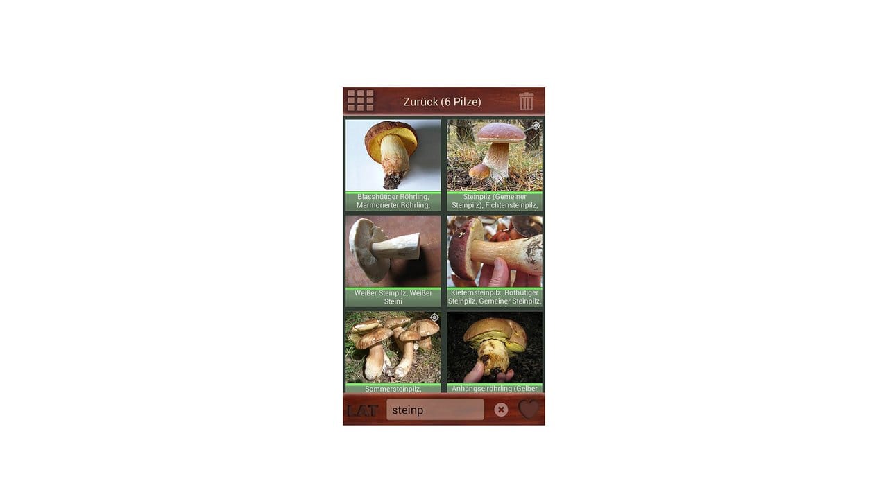 Der Name "Pilzsuche Ultra" lässt es schon vermuten: Diese kostenpflichtige App ist mit ihren mehr als 1100 Beschreibungen etwas für passionierte Pilzsammler.
