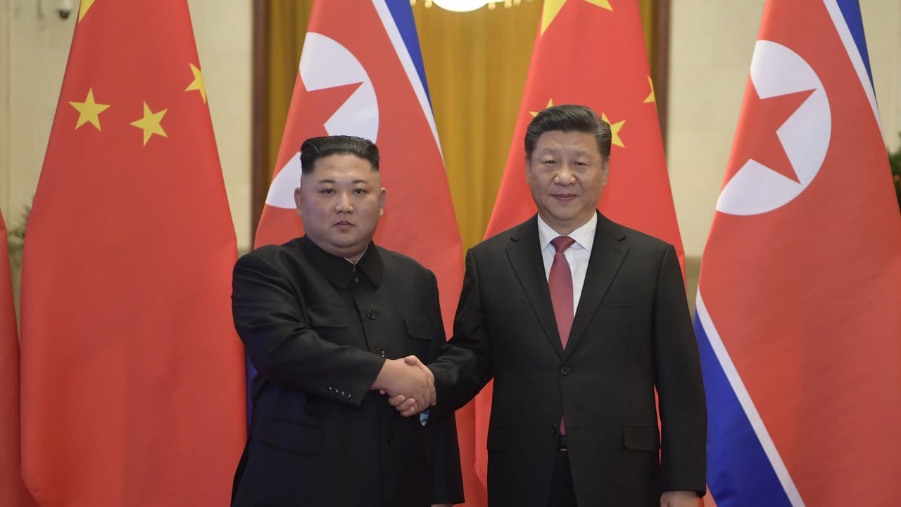 Chinas Präsident Xi Jinping im Januar zusammen mit Kim Jong Un in Peking.