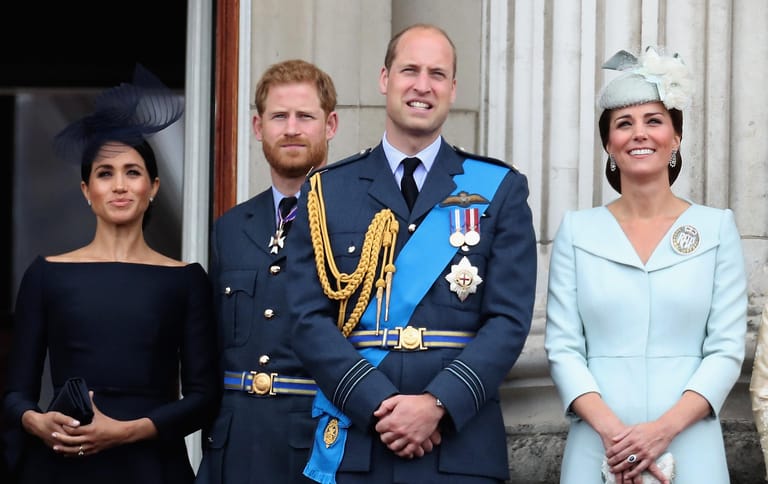 Juli 2018: Meghan, Harry, William und Kate erschienen bei der Jubiläumsfeier der Royal Air Force (RAF) in London.