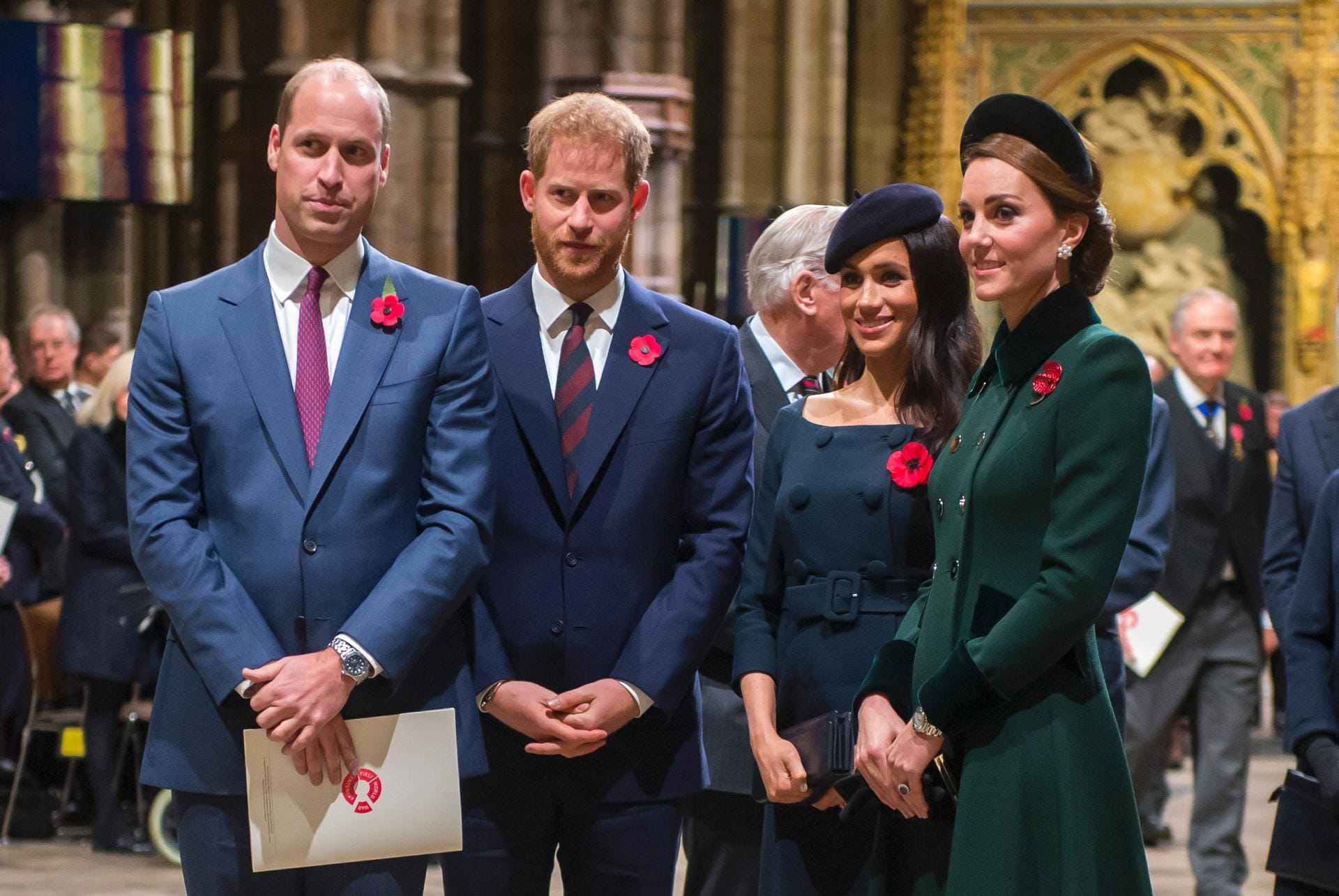 November 2018: Die Paar nahmen an einer Gedenkfeier in der Westminster Abbey teil.