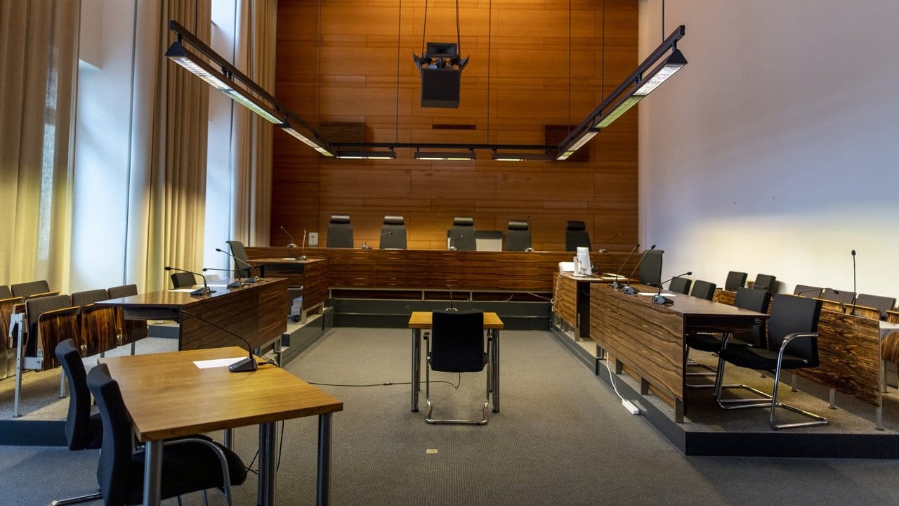 Gerichtssaal im Freiburger Landgericht.