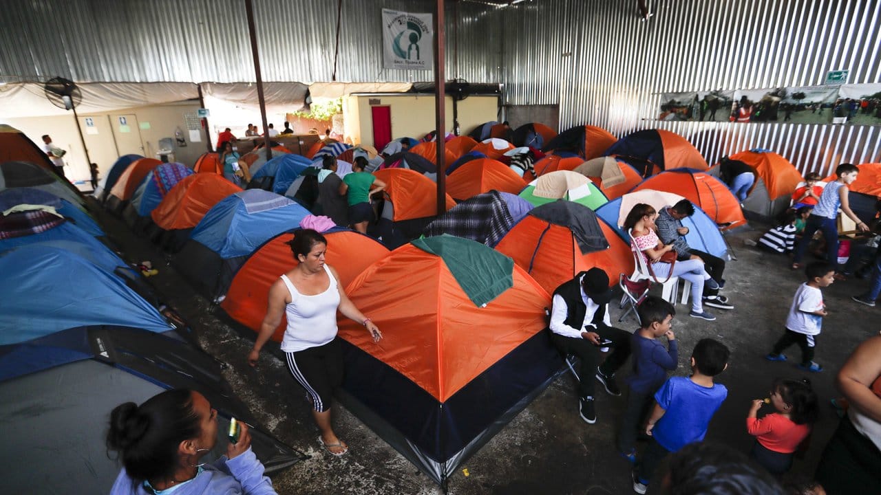 Eine Lager für Migranten im mexikanischen Tijuana an der US-Grenze.