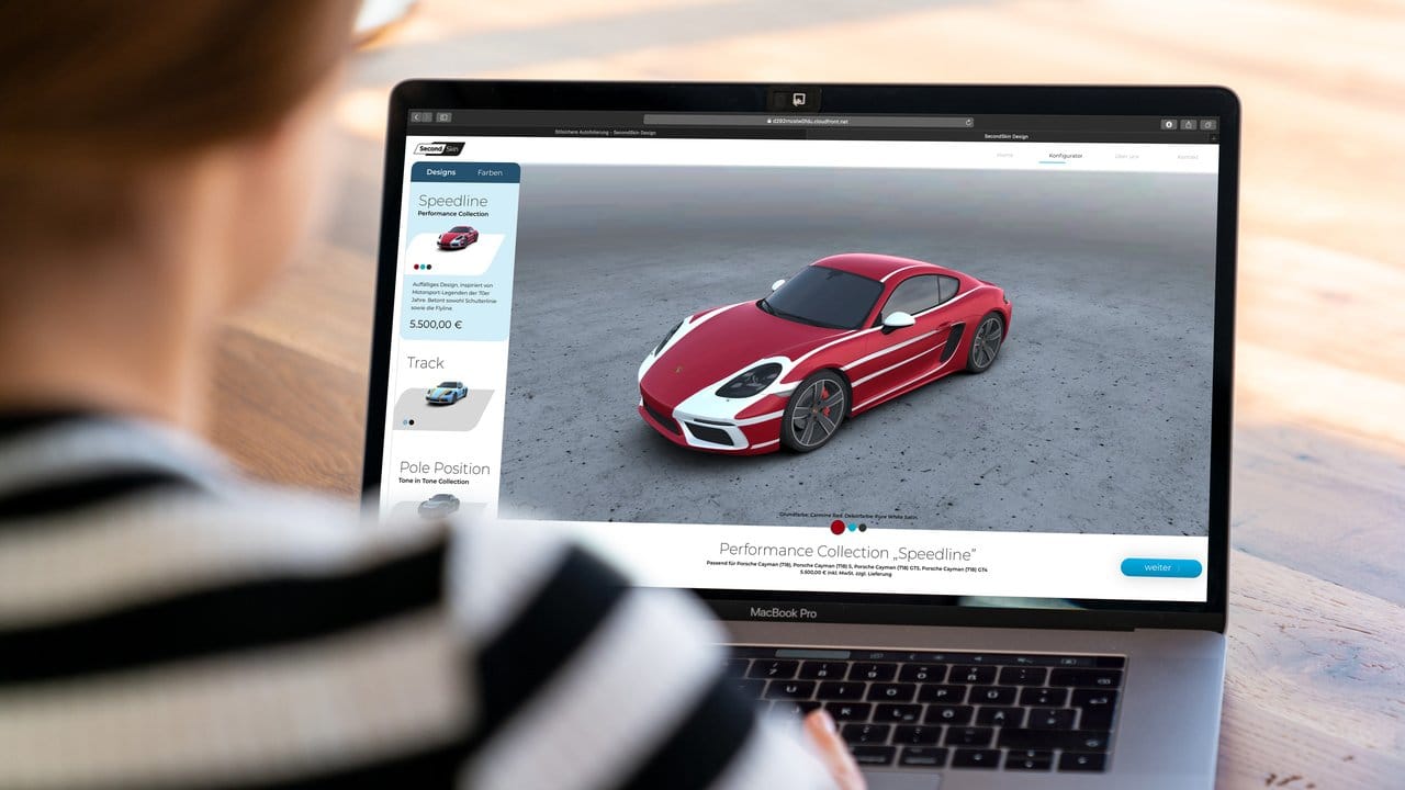 Porsche bietet online ein Konfigurator für Autofolien an. Porsche bietet online ein Konfigurator für Autofolien an.