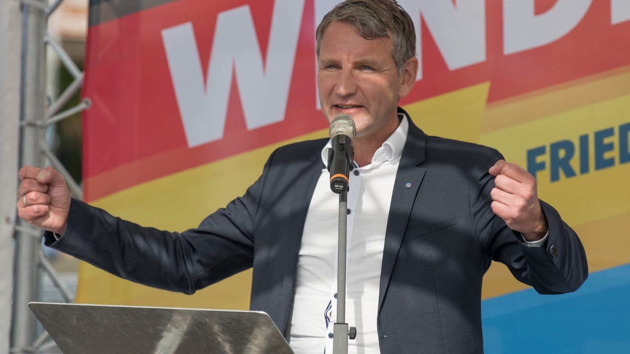 AfD-Landeschef Björn Höcke beim Wahlkampfauftakt in Cottbus.