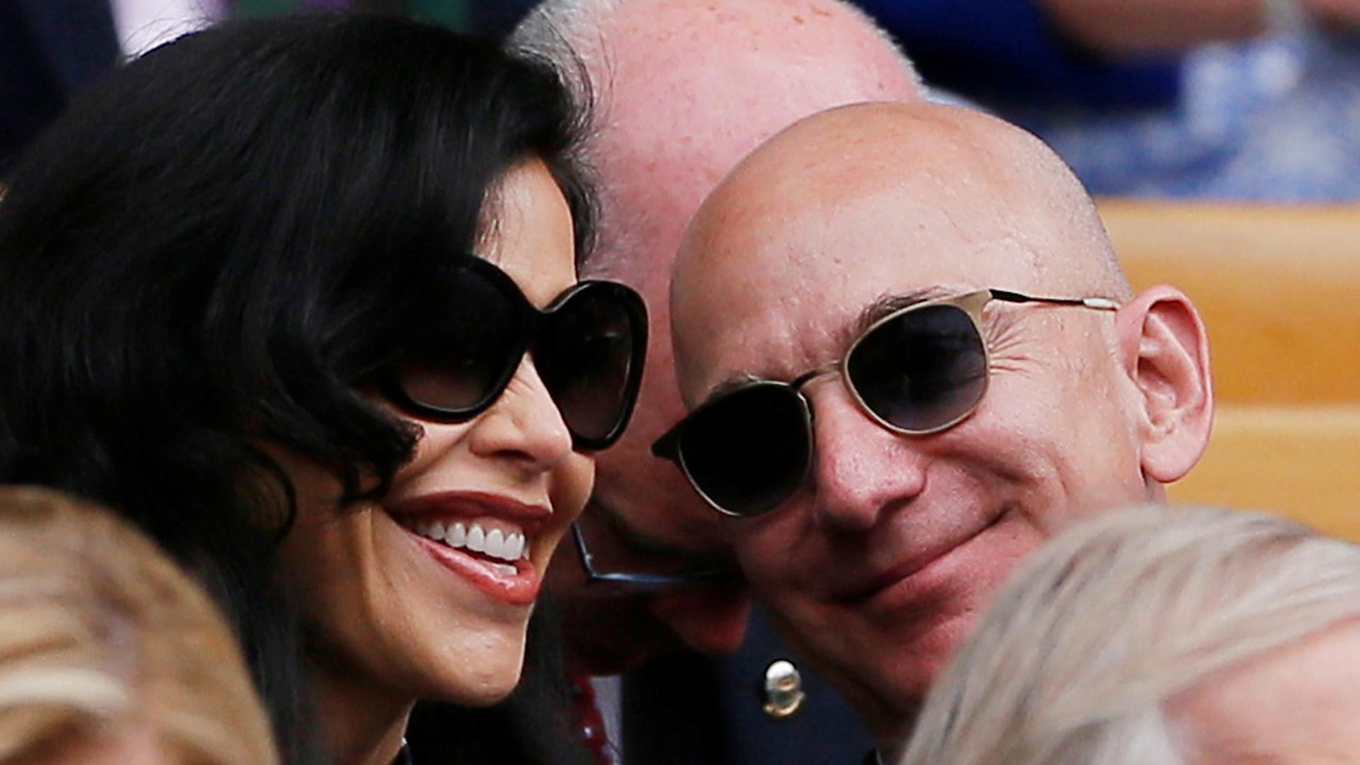 Jeff Bezos war mit Lauren Sanchez zusammen beim Tennis.