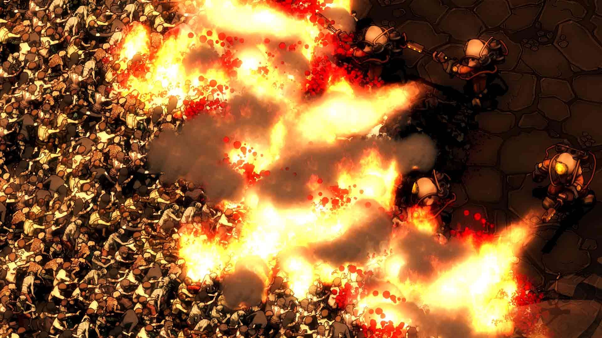 Flammenwerfer frei: In "They are Billions" ist man im Kampf gegen die Zombies nicht gerade zimperlich.