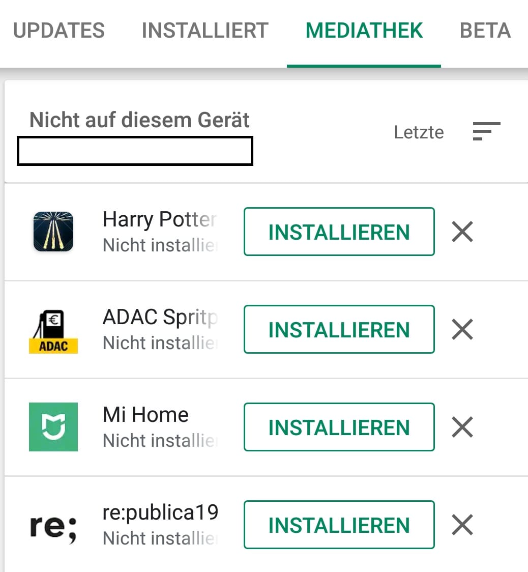 Hier werden alle installierten Apps angezeigt, für das Sie ihr Google-Konto genutzt haben. Das heißt, dass auch Apps, die Sie auf alten Smartphones installiert haben, hier angezeigt werden sollten, solange Sie dasselbe Google-Konto dafür benutzt haben.