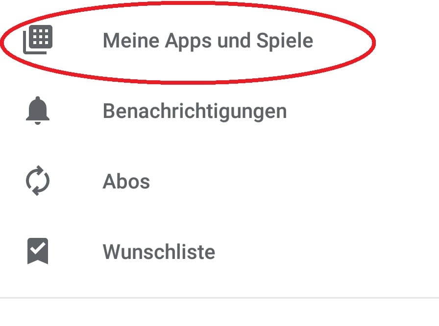 Klicken Sie auf "Meine Apps und Spiele".