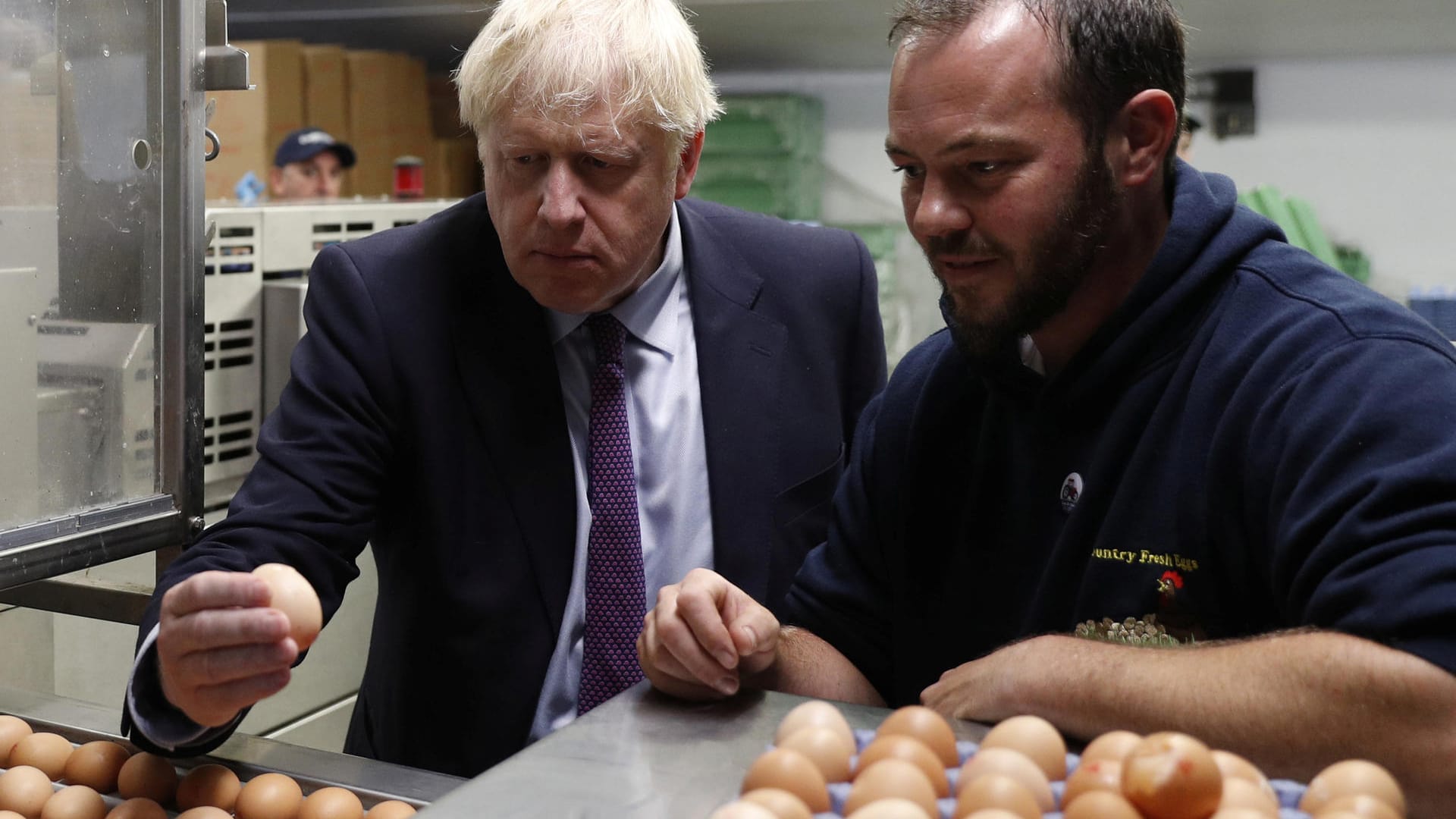 Premierminister Boris Johnson bei der Eierschau: Landwirte in Wales fürchten wegen des Brexits um EU-Fördergelder.