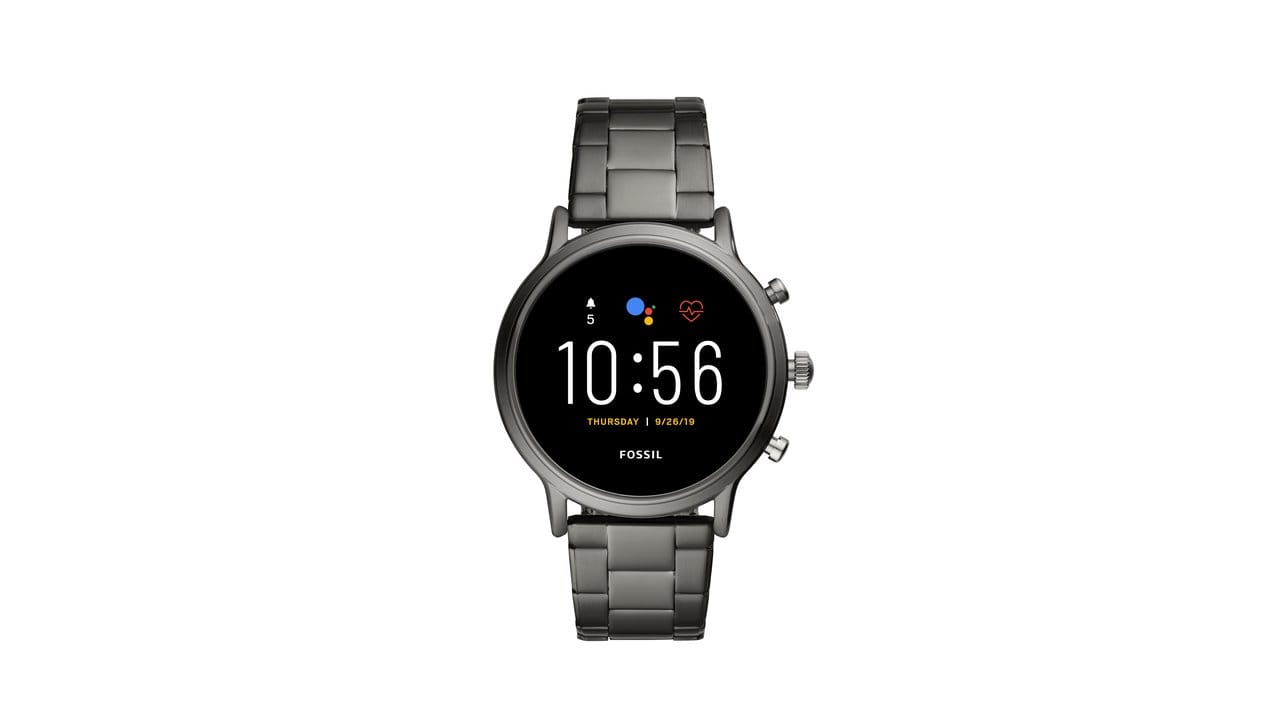 Die Fossil Carlyle HR mit Edelstahlgehäuse in der grauen Farbversion (299 Euro). Die Fossil Carlyle HR mit Edelstahlgehäuse in der grauen Farbversion (299 Euro).