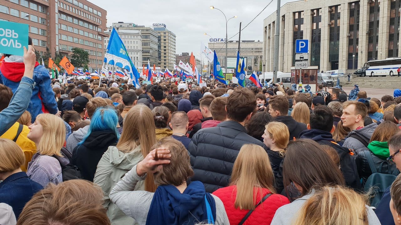 Die Kundgebung auf dem Sacharow-Prospekti n der russischen Hauptstadt war die größte seit vielen Jahren.
