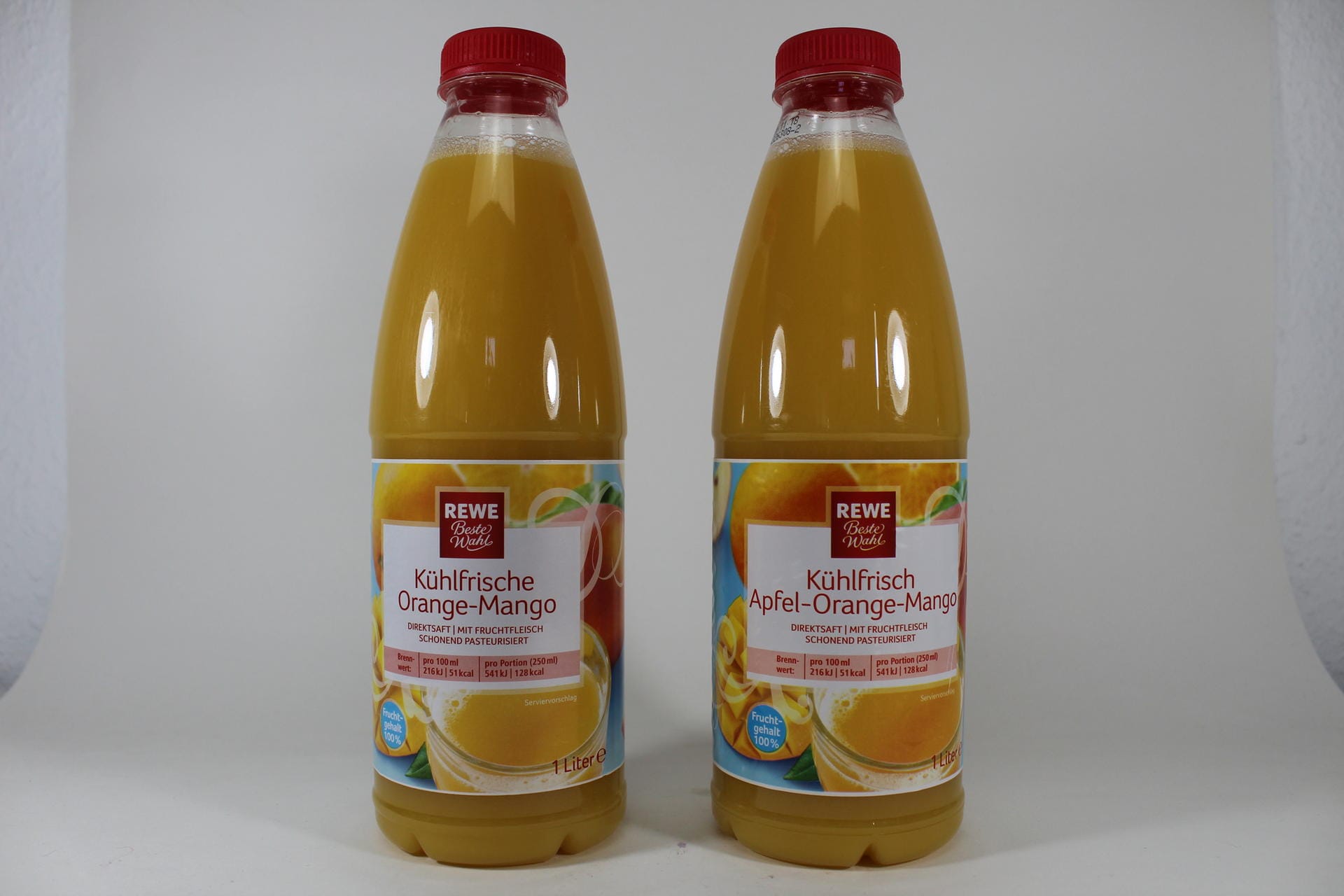 Produktverpackungen Fruchtsaft: Ursprünglich legte der Produktname nahe, dass der Saft nur aus Mango und Orangen besteht.