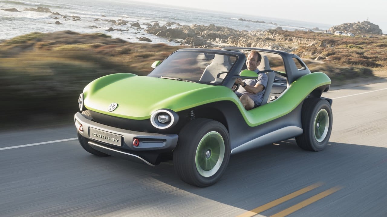 Dünenmobil mit Elektroantrieb: Auch VW ist mit dem ID Buggy auf der Monterey Car Week unterwegs.