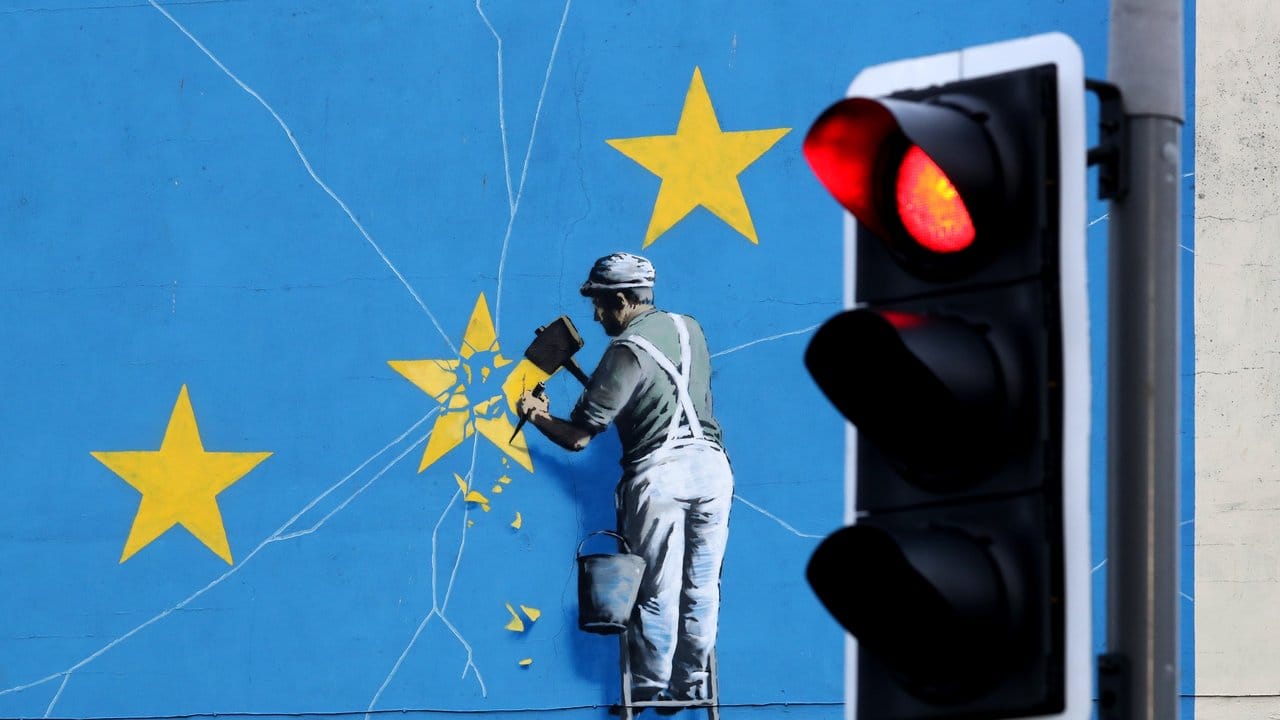Das Brexit-Wandbild des Streetart-Künstlers Banksy.