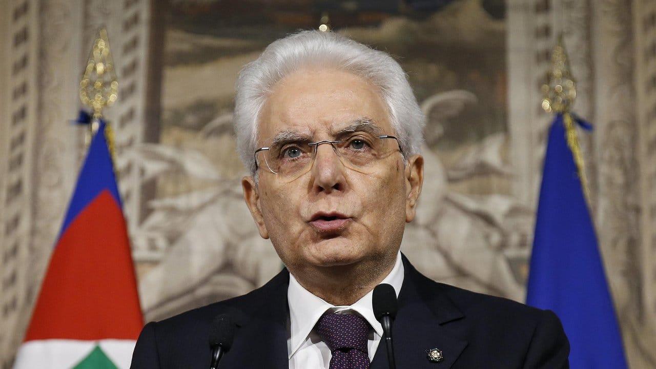 Italiens Präsident Sergio Mattarella im Mai vergangenen Jahres während der damaligen Regierungskrise.