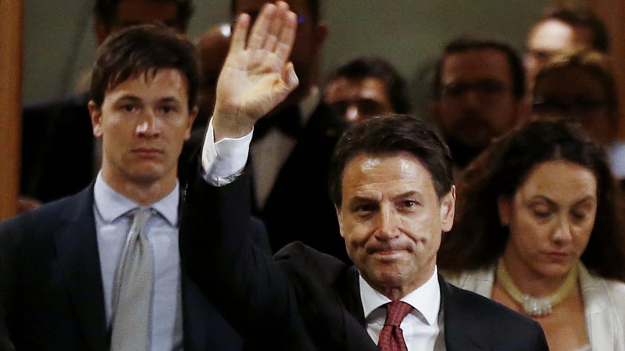 Giuseppe Conte nach der Ankündigung seines Rücktritts als Regierungschef.