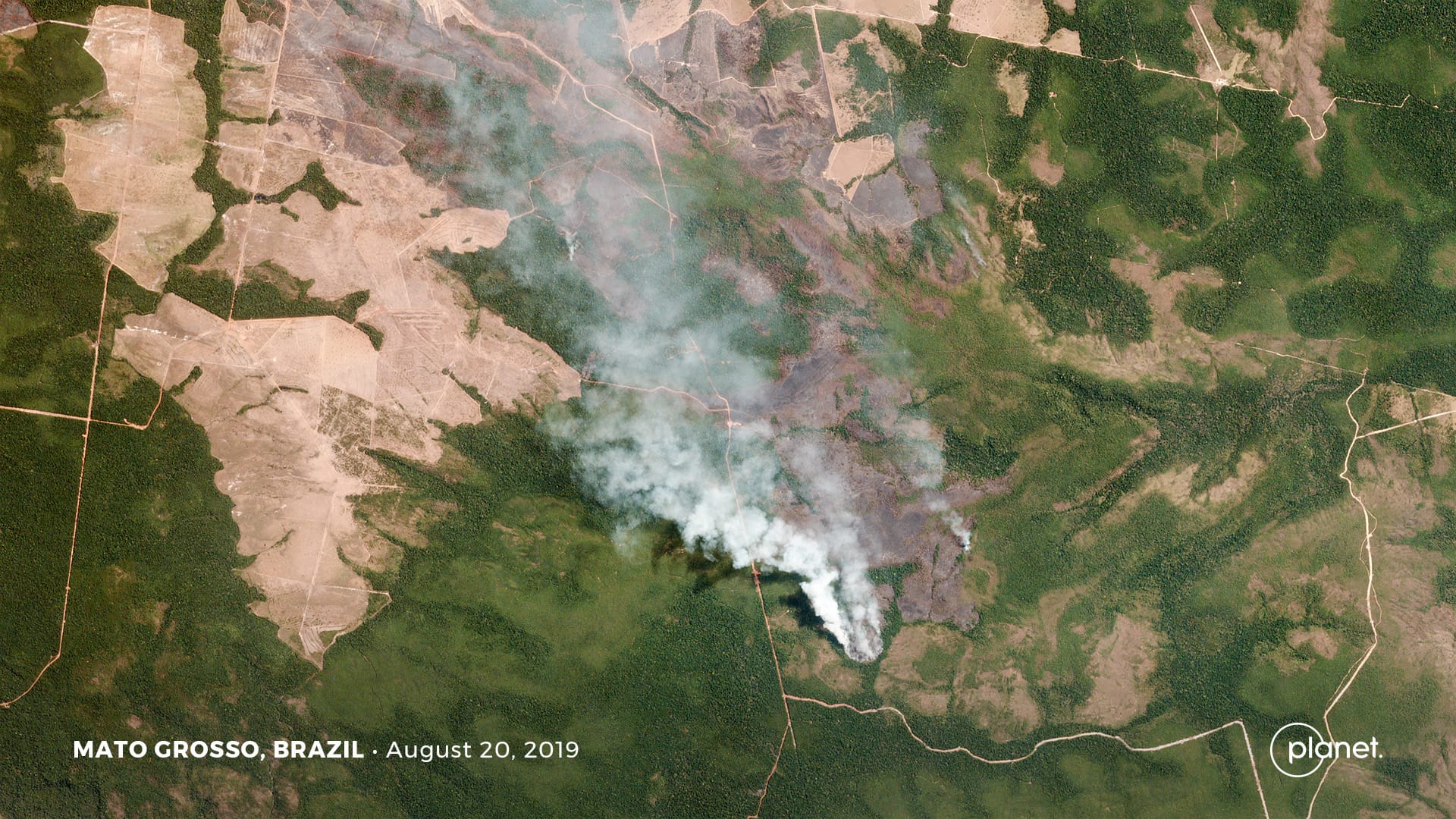 Satellitenaufnahme vom brasilianischen Bundesstaat Mato Grosso: Das Ausmaß der Waldbrände ist inzwischen sogar aus dem Weltall zu beobachten.