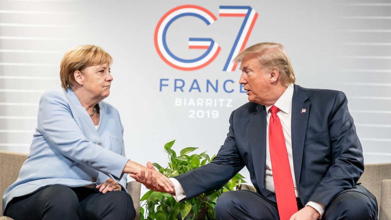 Merkel und Trump bei bilateralen Gesprächen am Rande des G7-Gipfels.