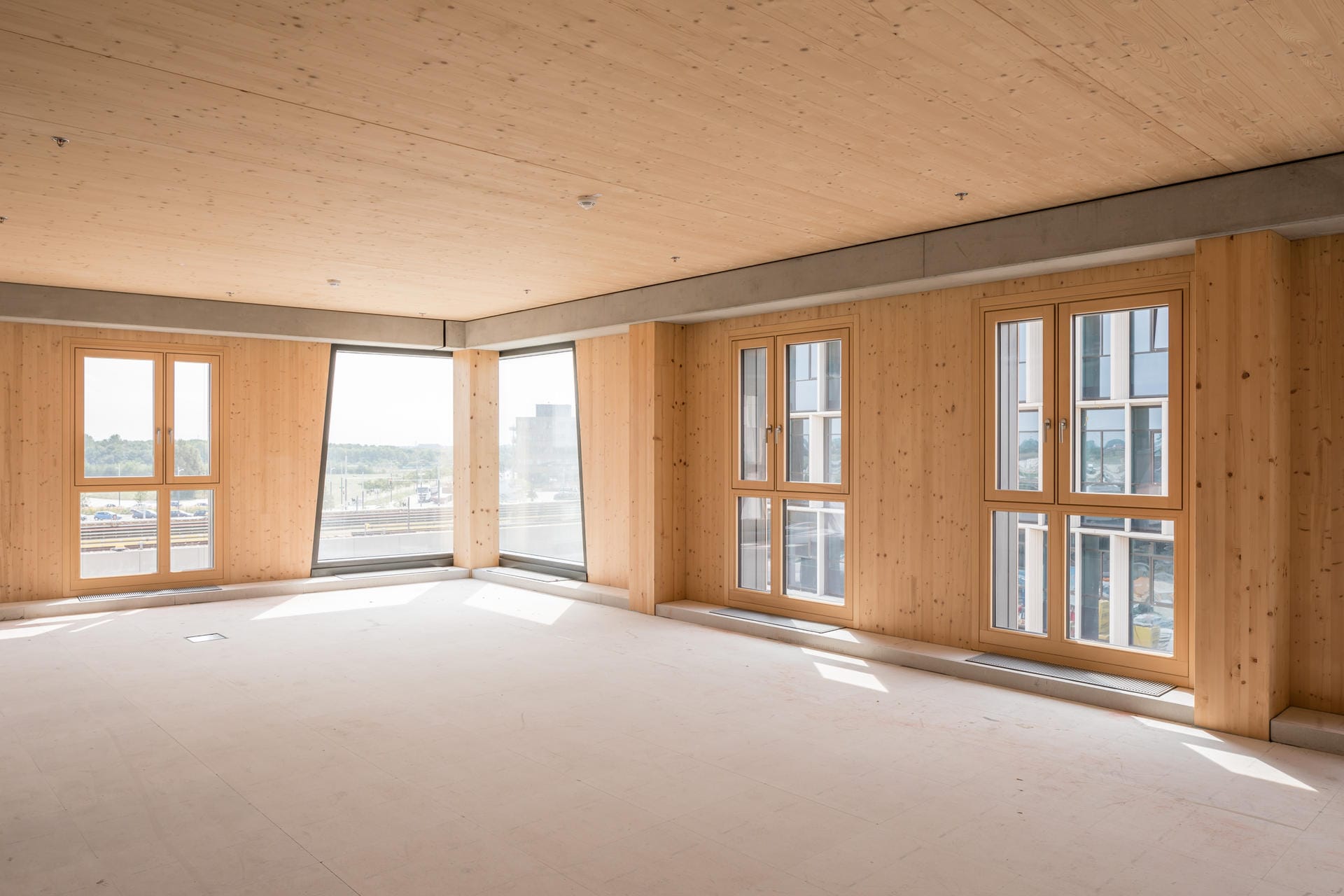 Vom ersten Stock an aufwärts besteht zu 75 Prozent aus Holzteilen.