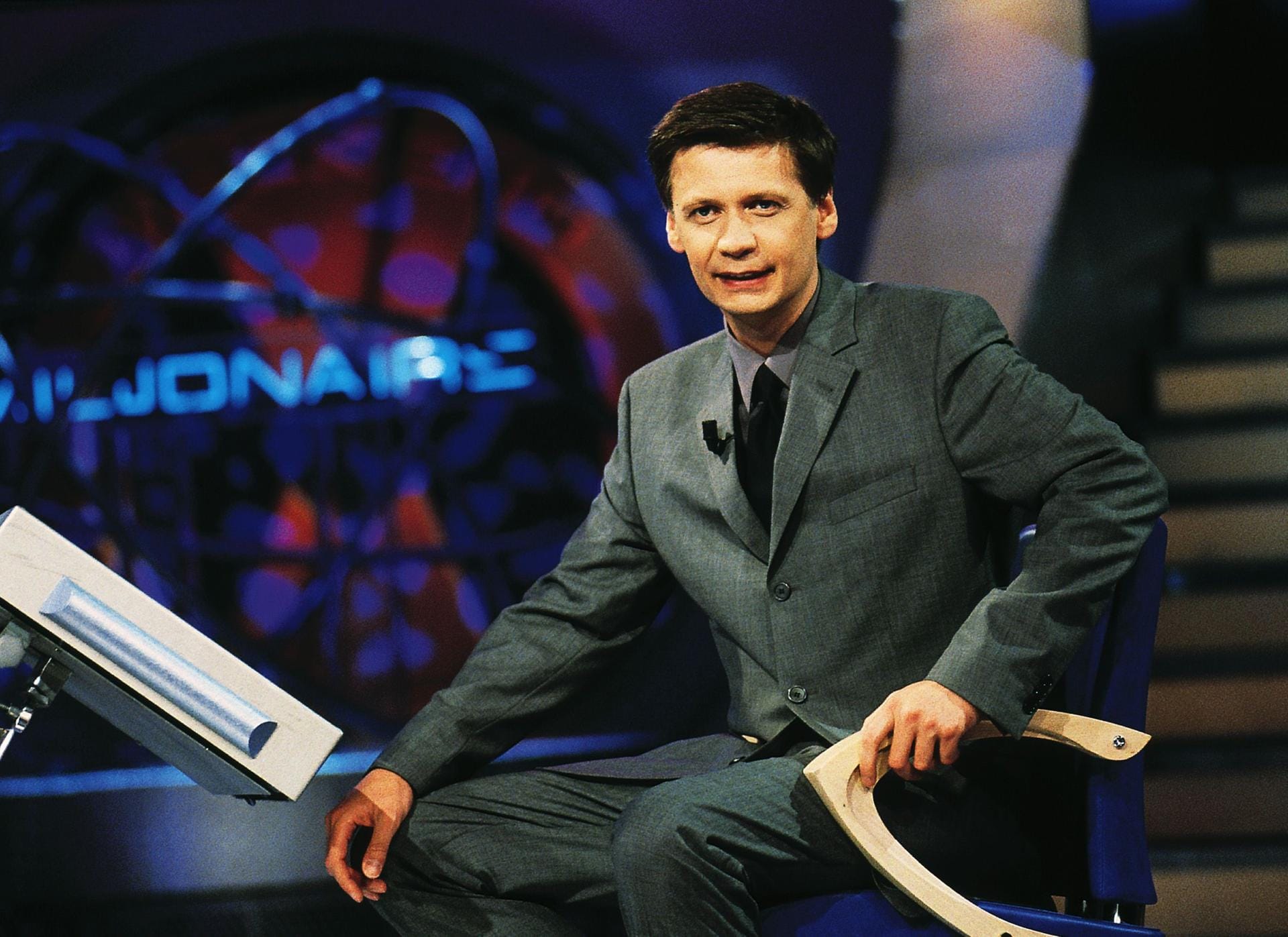 Günther Jauch am 3. September 1999 bei der ersten Folge von "Wer wird Millionär?".
