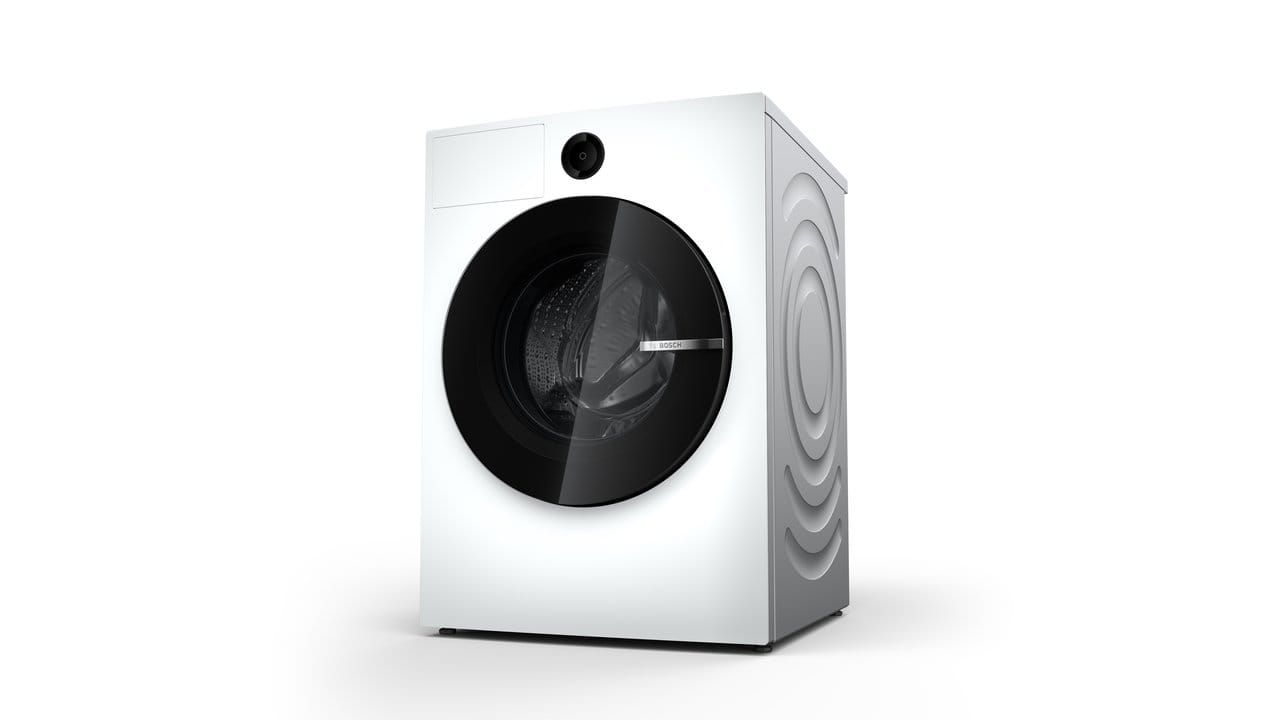 Bosch präsentiert auf der IFA den Protoyp einer neuen Waschmaschine namens "Concept" mit nur einem Knopf, der ein intelligentes Automatikprogramm steuert.