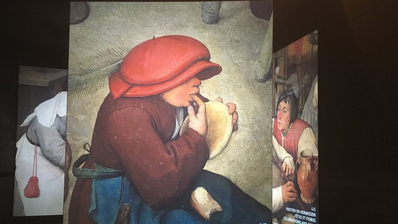 Ein Bildausschnitt aus dem Werk "Bauernhochzeit" von Pieter Bruegel dem Älteren.