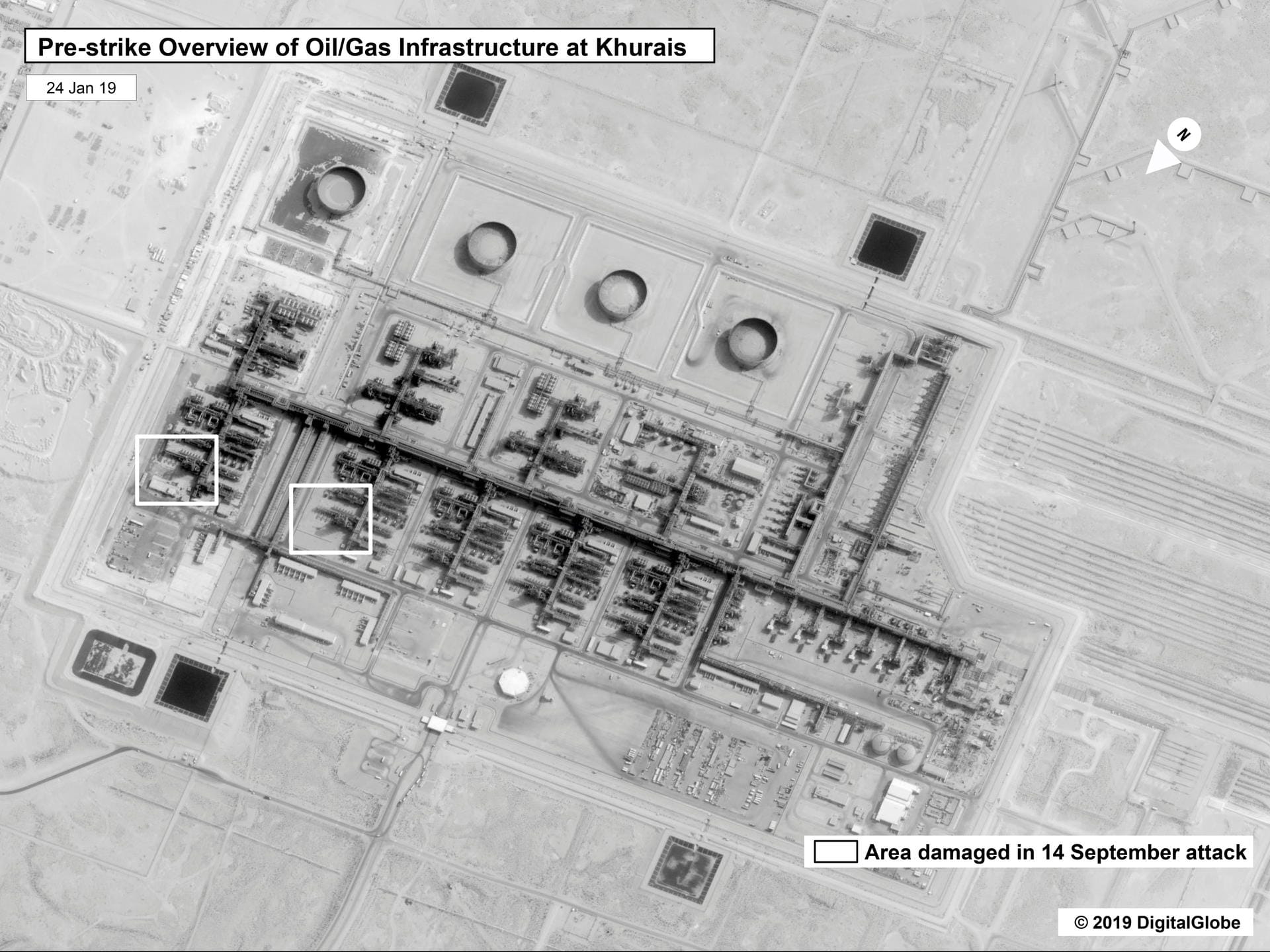 Dieses Bild zeigt die Anlage vor dem Anschlag: Fünf Prozent des täglichen Ölbedarfs werden durch die Raffinerie gedeckt.