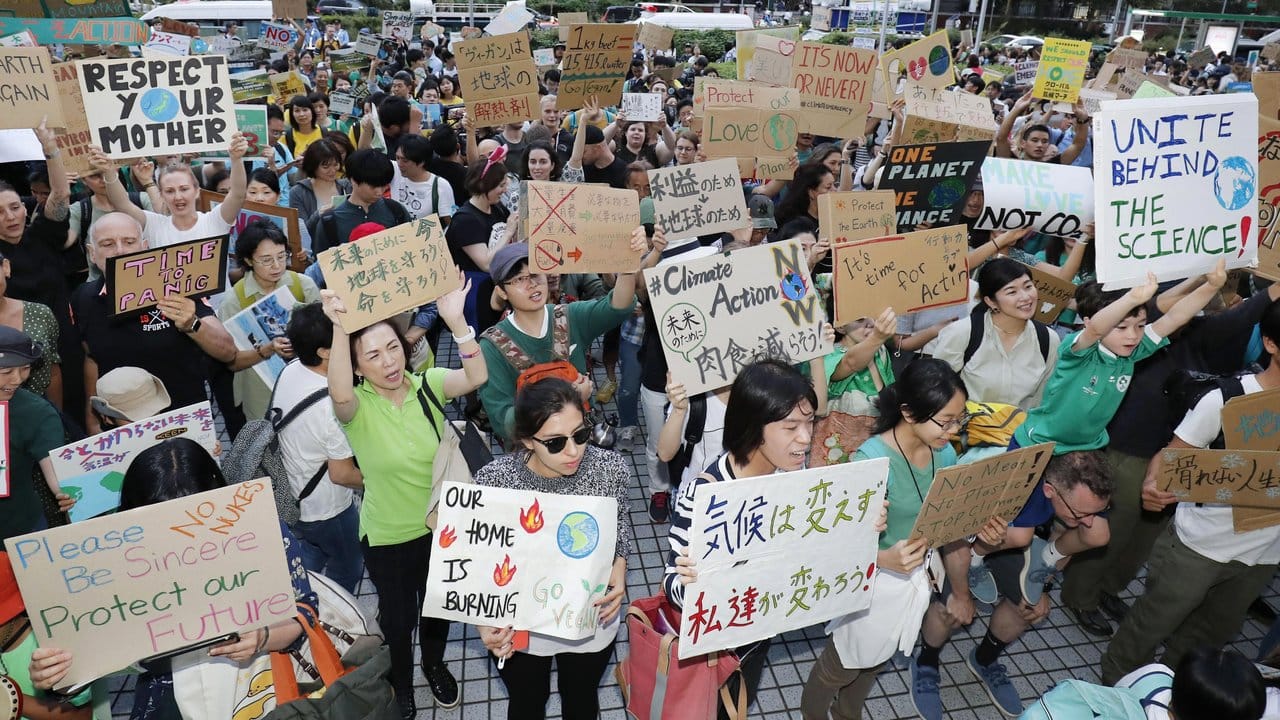 Auch in Japans Hauptstadt Tokio wuirde demonstriert.