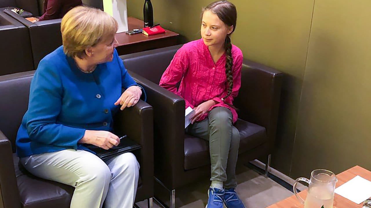 Kanzlerin Angela Merkel trifft sich am Rande des UN-Klimagipfels mit Greta Thunberg.