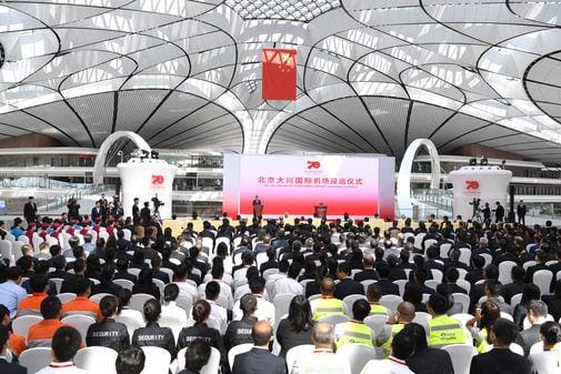 Die Eröffnungsfeier des Daxing International Airport.