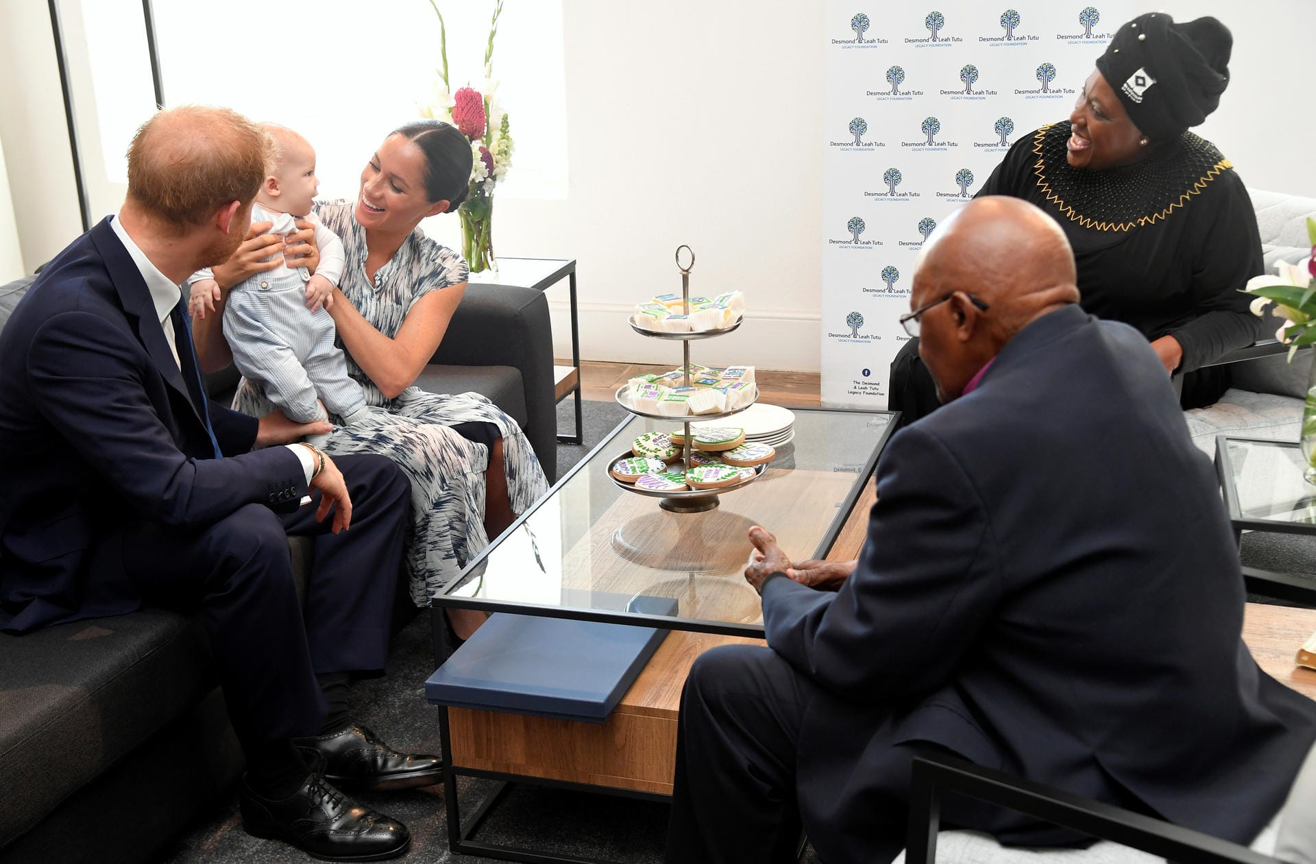 Desmond Tutu und seine Tochter Thandeka lernten Archie kennen.