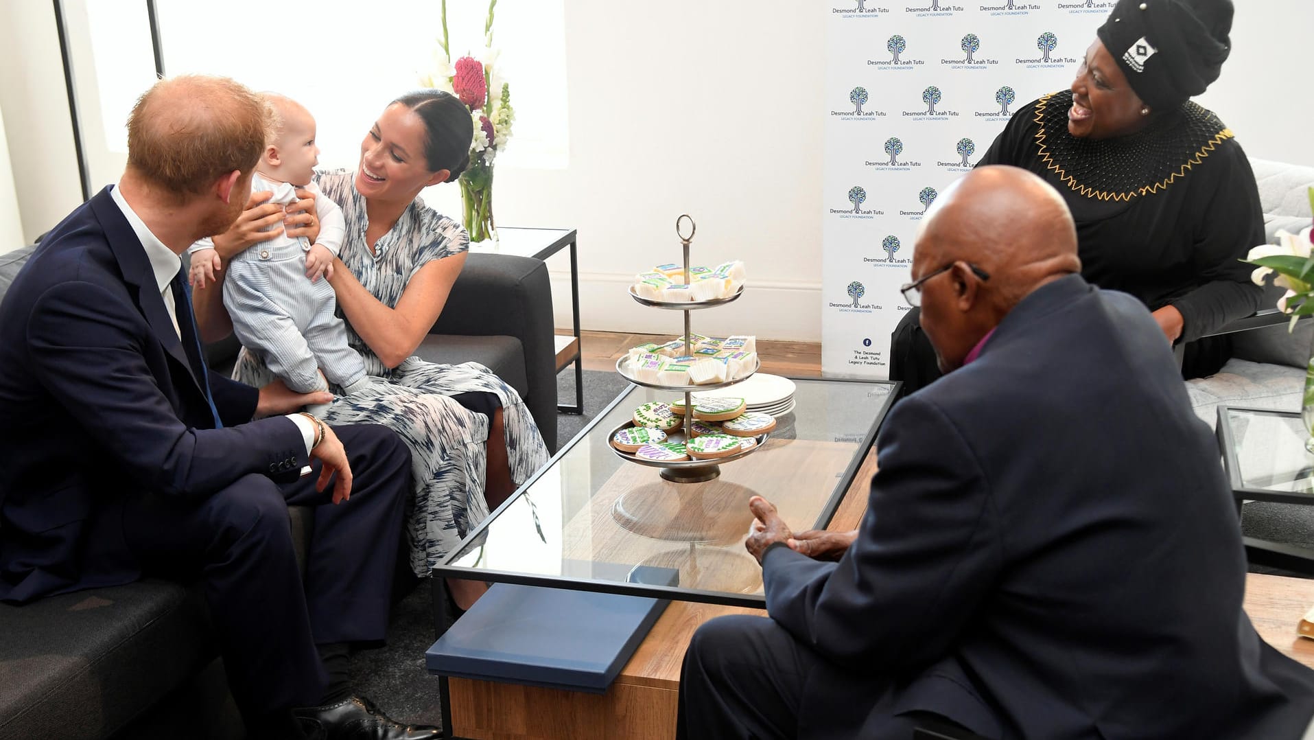 Desmond Tutu und seine Tochter Thandeka lernten Archie kennen.