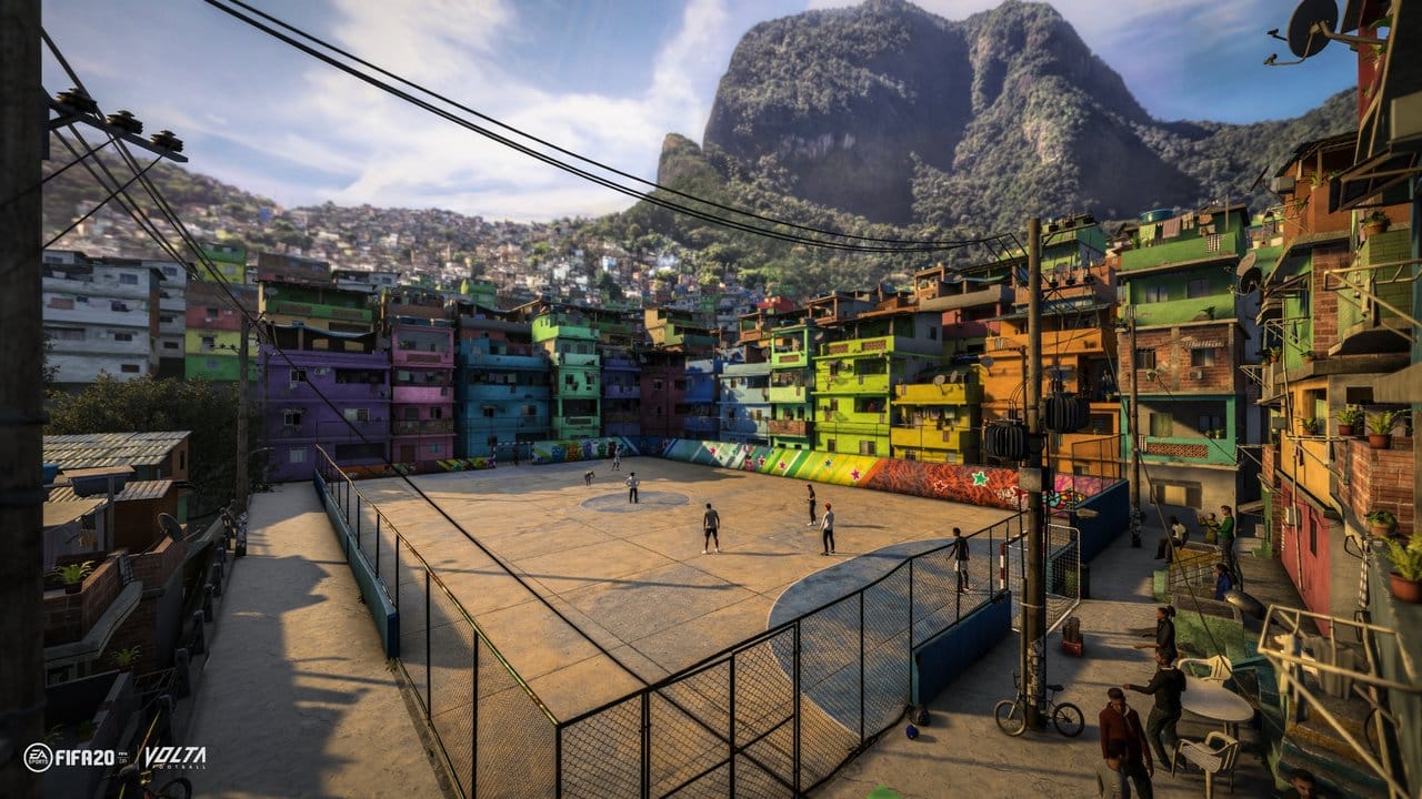 Auf der Straße in Rio: In "Fifa 20" wird längst nicht mehr nur im Stadion gespielt.