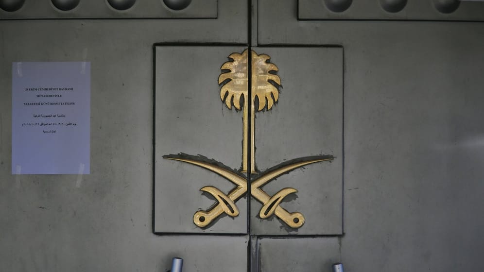 Der Eingang zum saudi-arabischen Konsulat in Istanbul.