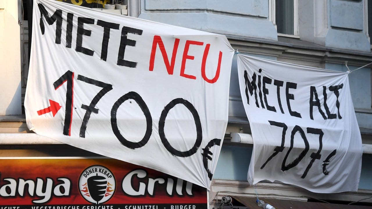 Protest gegen Mietensteigerung in Berlin.