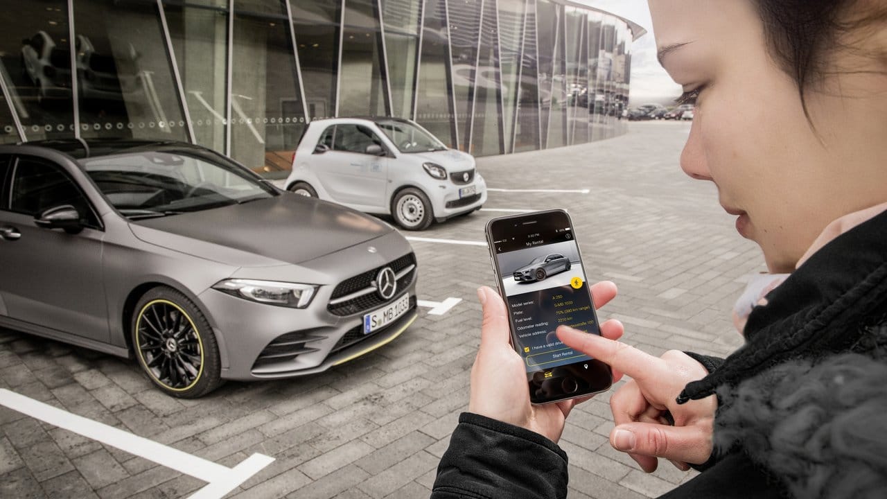 Bei Mercedes lässt sich der Autoschlüssel für die neue A-Klasse mit Freunden und Bekannten digital teilen.