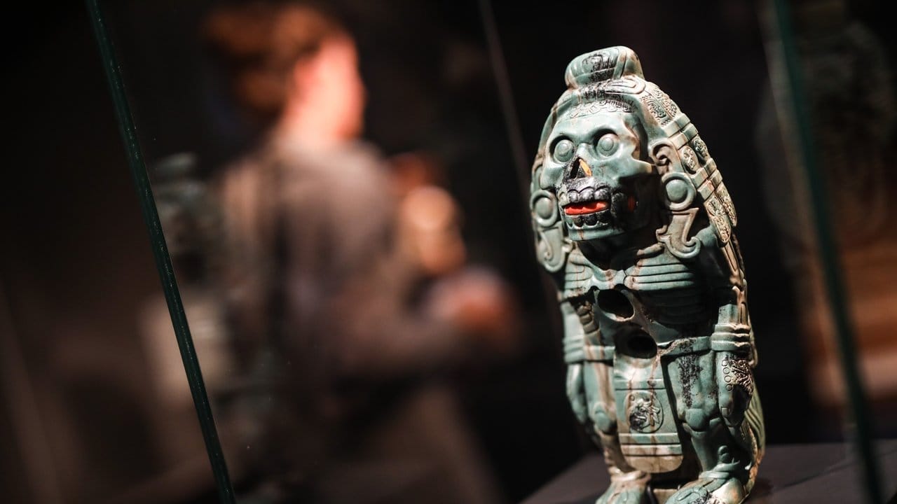 Eine Götterfigur in der Azteken-Ausstellung. Eine Götterfigur in der Azteken-Ausstellung.