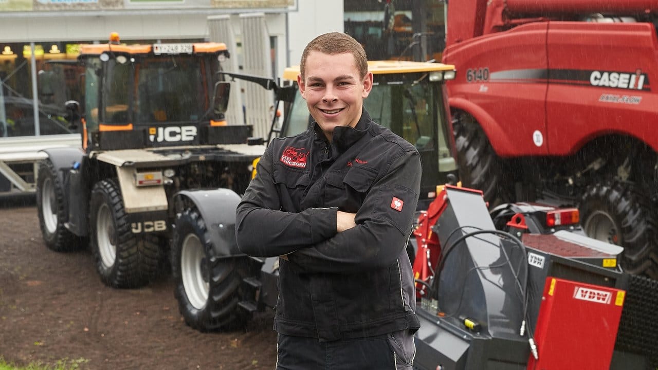 Ob für die Landwirtschaft oder den Gartenbau: Als angehender Land- und Baumaschinenmechatroniker kümmert sich Philipp Kauth um die benötigten Anlagen und Maschinen.