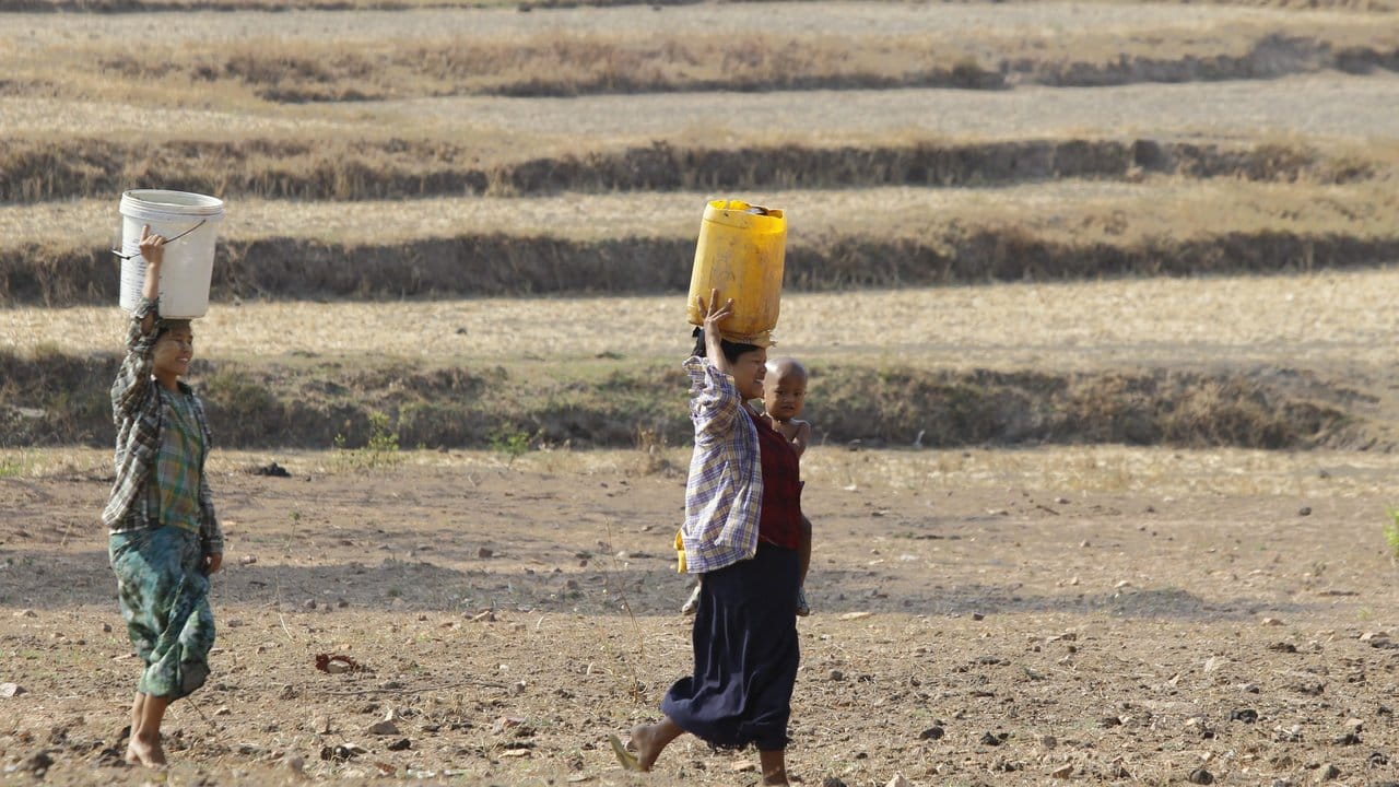 Dürre in Myanmar: Im Jahr 2016 ließ das Klimaphänomen El das sonst wasserreiche Land austrocknen.