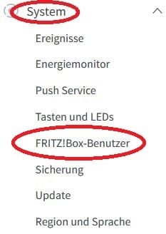 Dann auf "FRITZ!Box-Benutzer".