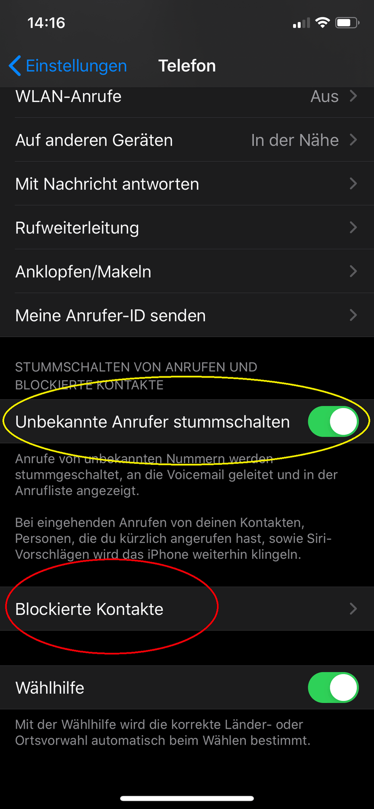 Anrufe auf dem iPhone blockieren