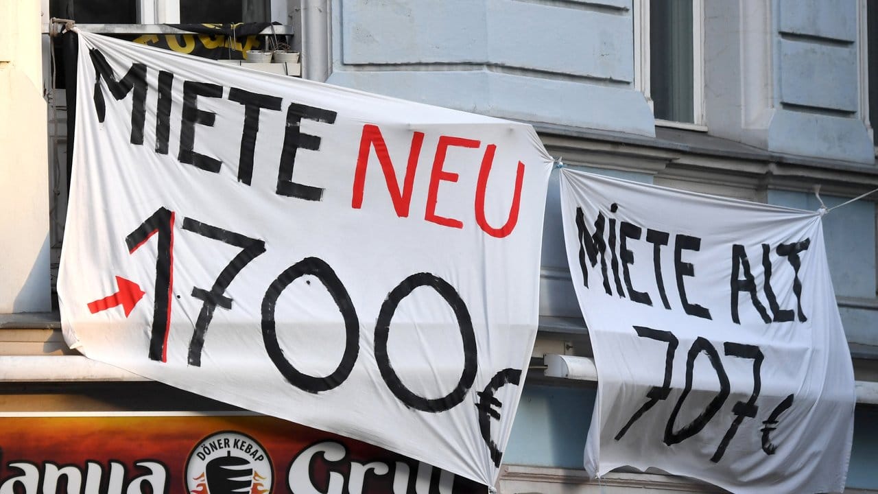 Protest gegen Mietensteigerung in Berlin.