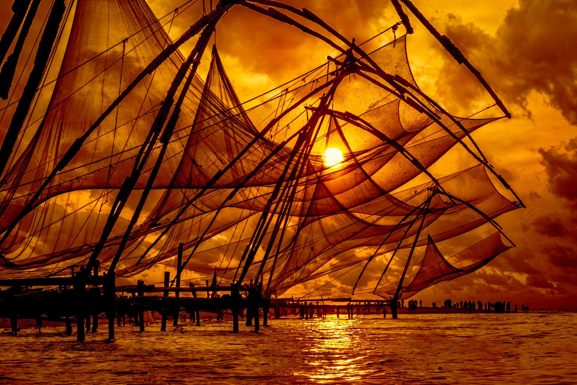 Chinese fishing net, Kochi, Kerala- India.