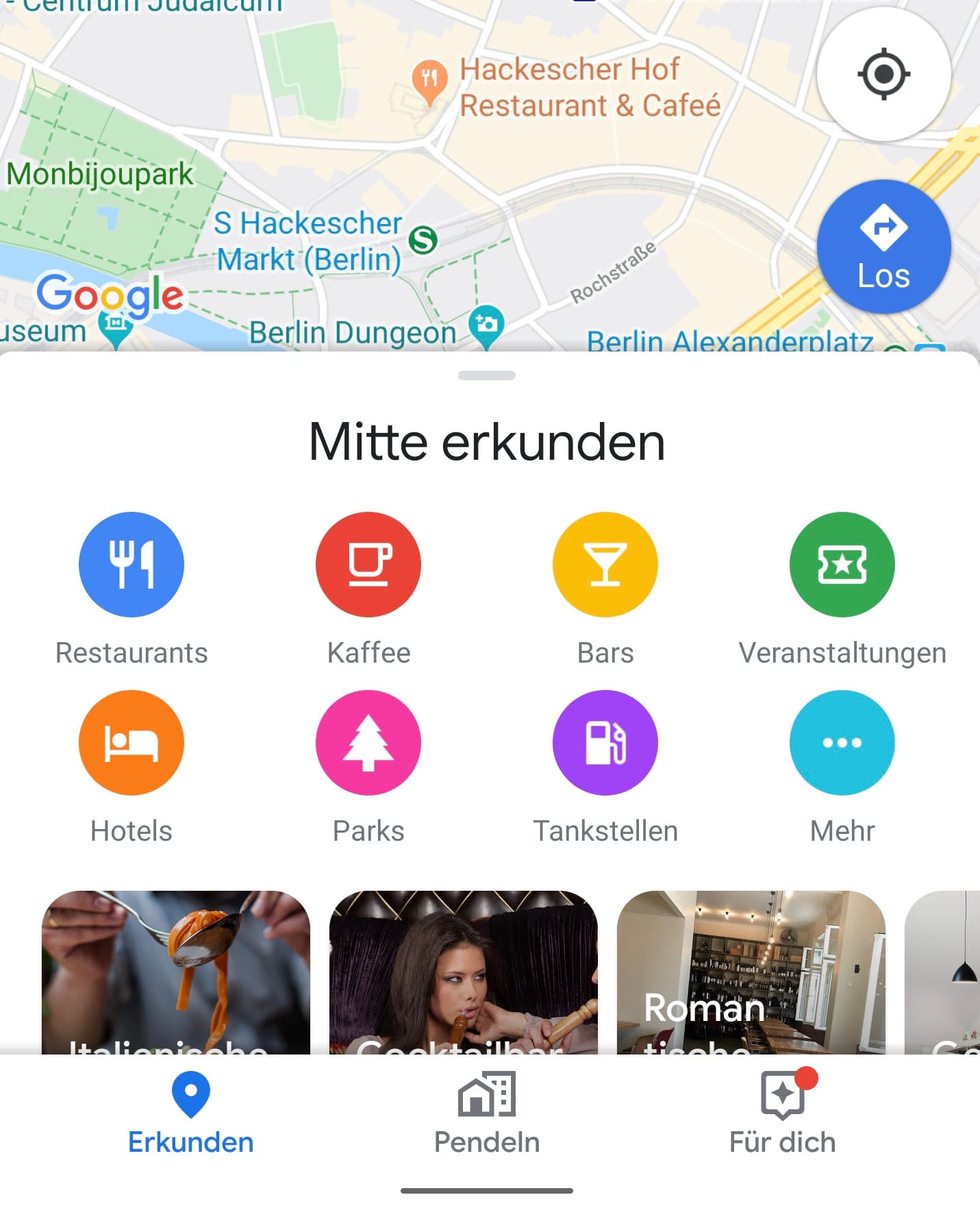 Tipp 5: Ausflugsziele findenGoogle Maps ist besser – und vor allem aktueller – als die meisten Reiseführer. Egal ob man Apotheke, Geldautomat, Shopping-Mall, Museum oder Park sucht: Google Maps zeigt sie. Dazu unten links auf "Erkunden" tippen. Anschließend wählt man im Themen-Menü "Mehr" aus, Hier kann man nach zahllosen verschiedenen Dingen suchen.