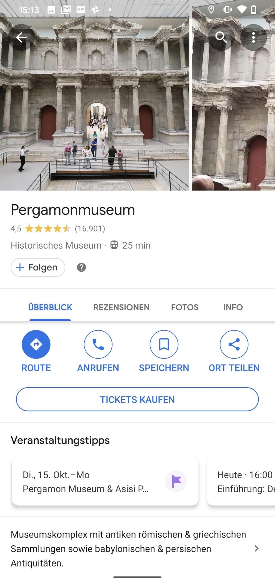 Hat man ein Ziel ausgewählt, gibt es zahllose weitere Möglichkeiten. So können etwa für viele Museen direkt Eintrittskarten gebucht werden.