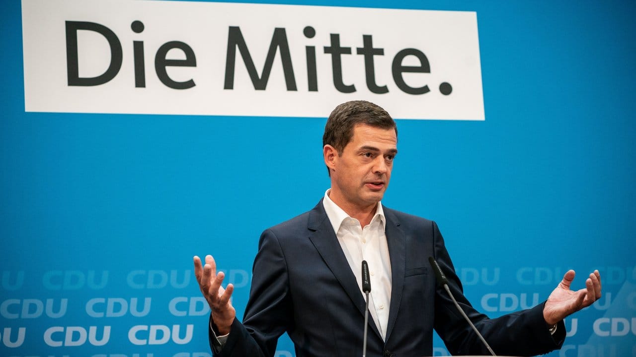 Wahlverlierer: Der Thüringer CDU-Landeschef Mike Mohring bei einer Pressekonferenz nach der Sitzung des CDU-Bundesvorstands.