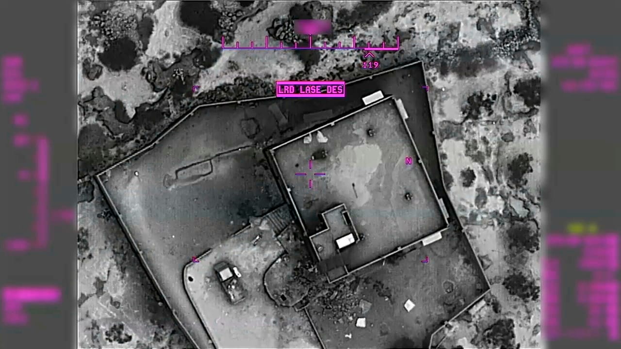 Luftaufnahme aus Syrien: Das Foto zeigt die Auswirkungen des Angriffs auf die Unterkunft von Abu Bakr al-Bagdadi.