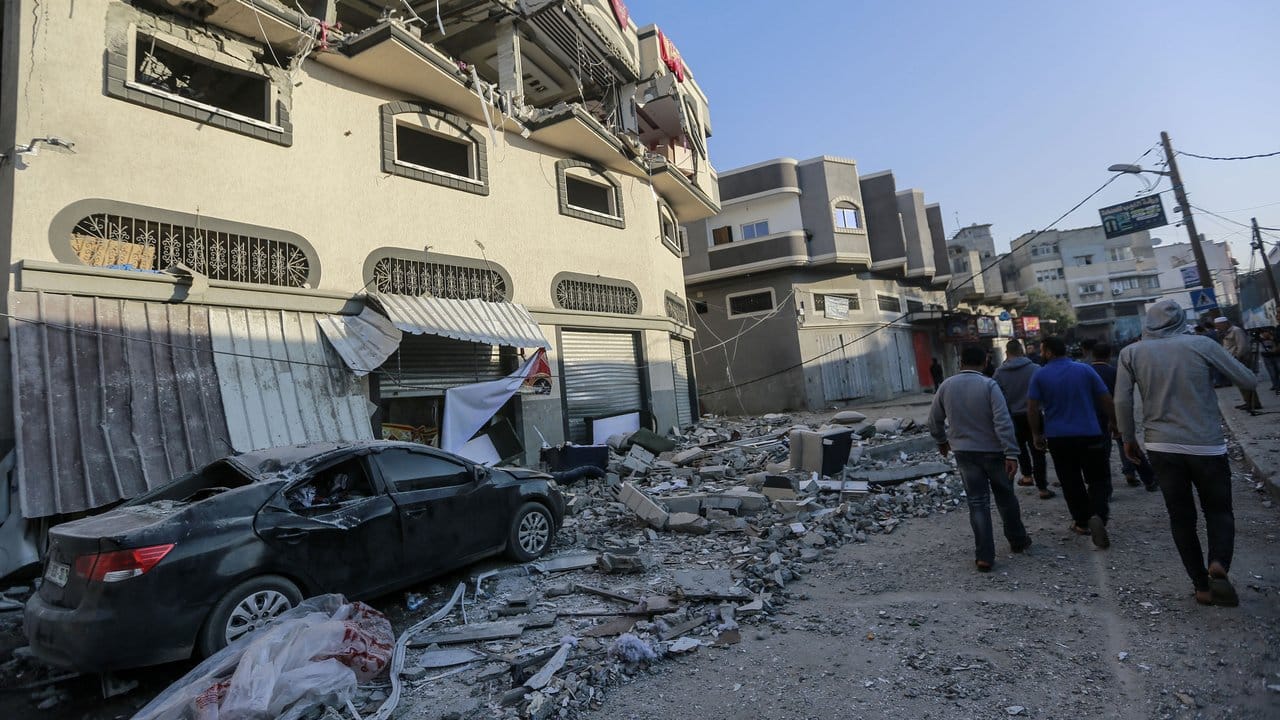 Das beschädigte Haus des Dschihad-Führers Baha Abu Al Ata.