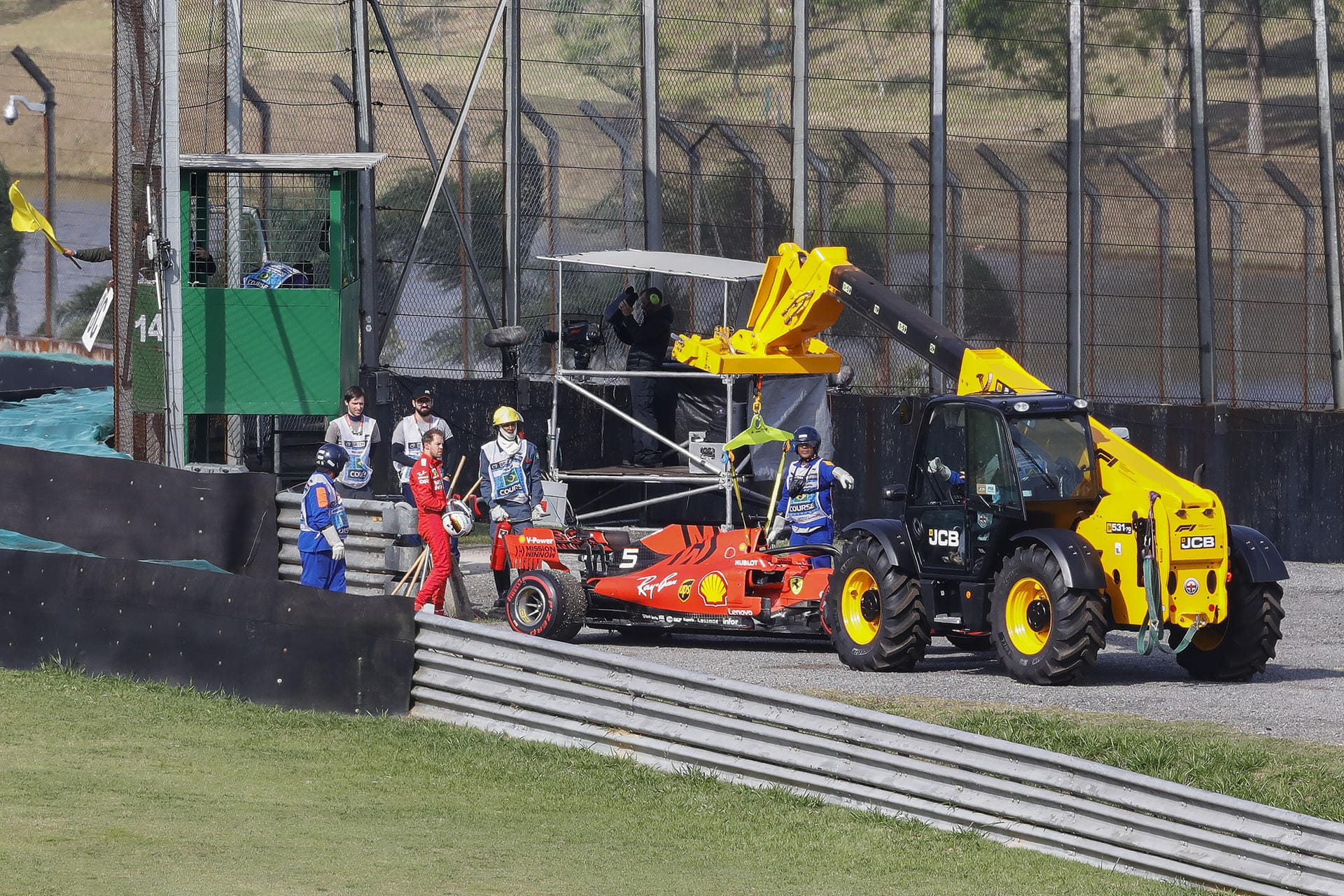 November 17, 2019, Sao Paulo, SP, Brazil: SEBASTIAN VETTEL of the Scuderia Ferrari after crash into his teammate Charles