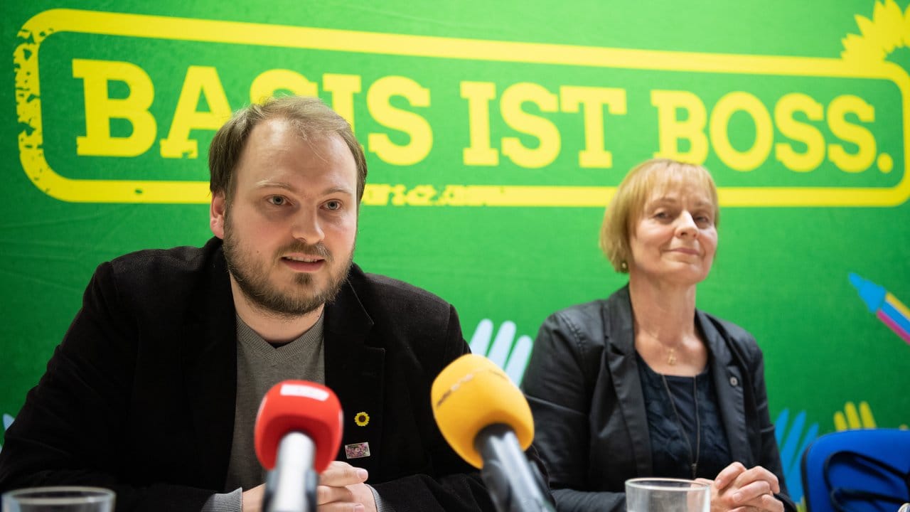 Vorsitzende des Landesverbandes von Bündnis 90/Die Grünen: Clemens Rostock und Petra Budke.